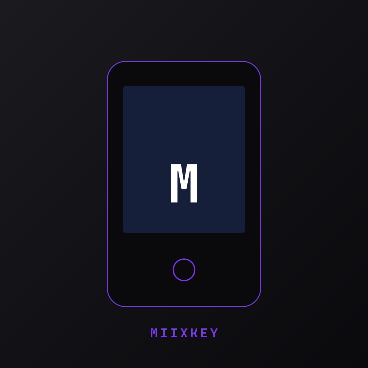 MiixKey hardware security key with 2-inch touchscreen — front view